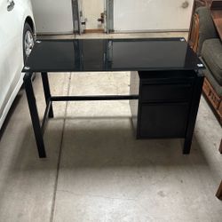 Black Desk With Glass Top