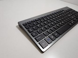 Joyaccess Wireless Keyboard, J 2.4G Slim and Compact Wireless Keyboard with Numeric Pad for Laptop, MacBook Air, Apple, Computer, PC(Black and Grey)