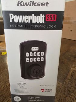 Kwikset Powerbolt 250 Keypad Deadbolt (Matte Black) Brand new- open box