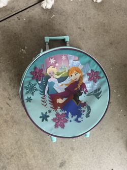 Frozen Elsa & Anna Round Rolling Luggage 