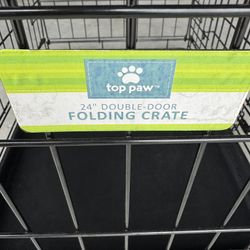 Double Door Folding Wire Dog Crate 24inch