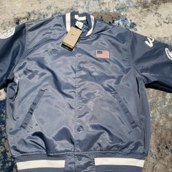 Rare! Nike Breaking Satin Jacket "USA Dugout" Futura Navy FN9460-491 SZMed NWT