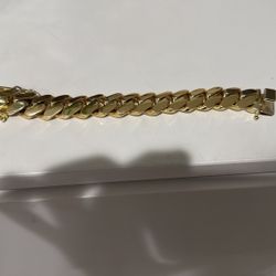 Gold Plated Cuban Link Bracelet 18mm 7inch