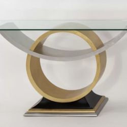 Artmax Hand Painted Gold & Silver Leaf Finish Console Table