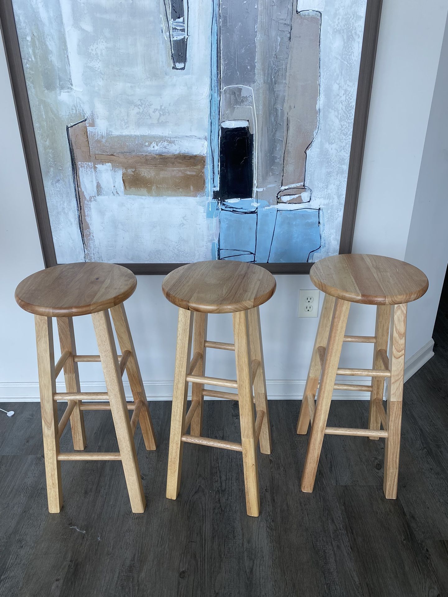 Wooden Bar Stool Chairs Counter Height 29”