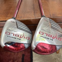 Callaway Golf Big Bertha Diablo 15N & 18N R-Flex Mid-Torque Fairway Woods ($45 Each)