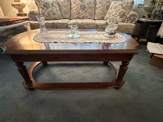 Wood Coffee Table with Lower Shelf