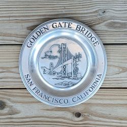 Vintage Wilton Armetale Pewter Golden Gate Bridge Plate 
