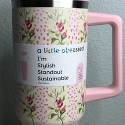 A Little Obsessed Roses 40 Oz Tumbler Mother's Day Easter Birthday