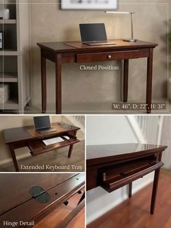 Target Wooden Writing Desk with DropDown Keyboard Tray - Dark Brown/ Espresso