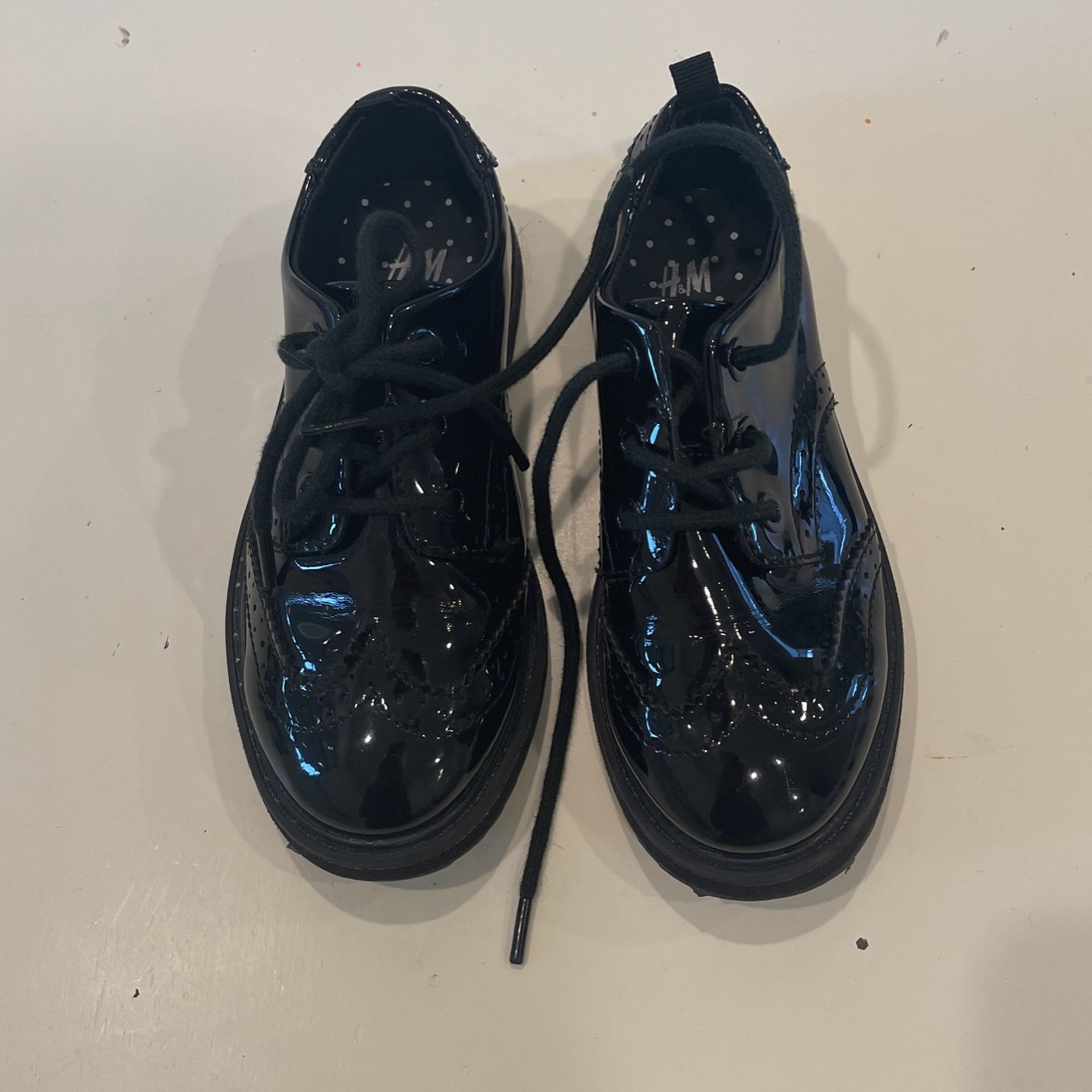 Kids H&M Black Leather Shows Size 9.5 Toddler