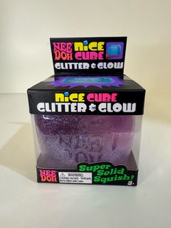 NeeDoh Nice Cube Glitter & Glow Purple