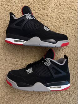 Size 10 (Pre owned, no box) - 2019 Air Jordan 4 retro bred playoff