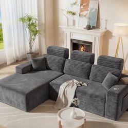 Cloud Sectional Sofa 108” Grey w/ Chaise