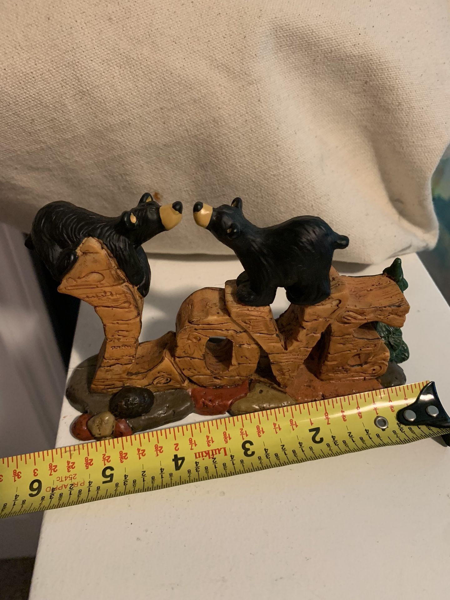 New 2 Black Bears Climbing On Wood Like Love Signs/ Trees & Rocks. Bearsfoots By Jeff Fleming.