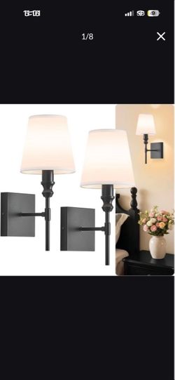 ZSMAIKU Vintage Bathroom Wall Sconce,Hardwired Bedside Wall Sconces Set of 2,Black (MAKE ME AN OFFER )