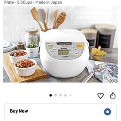 Tiger JBV-S10U Micom Rice Cooker with Tacook Cooking Plate - 5.5Cups - Made in Japan