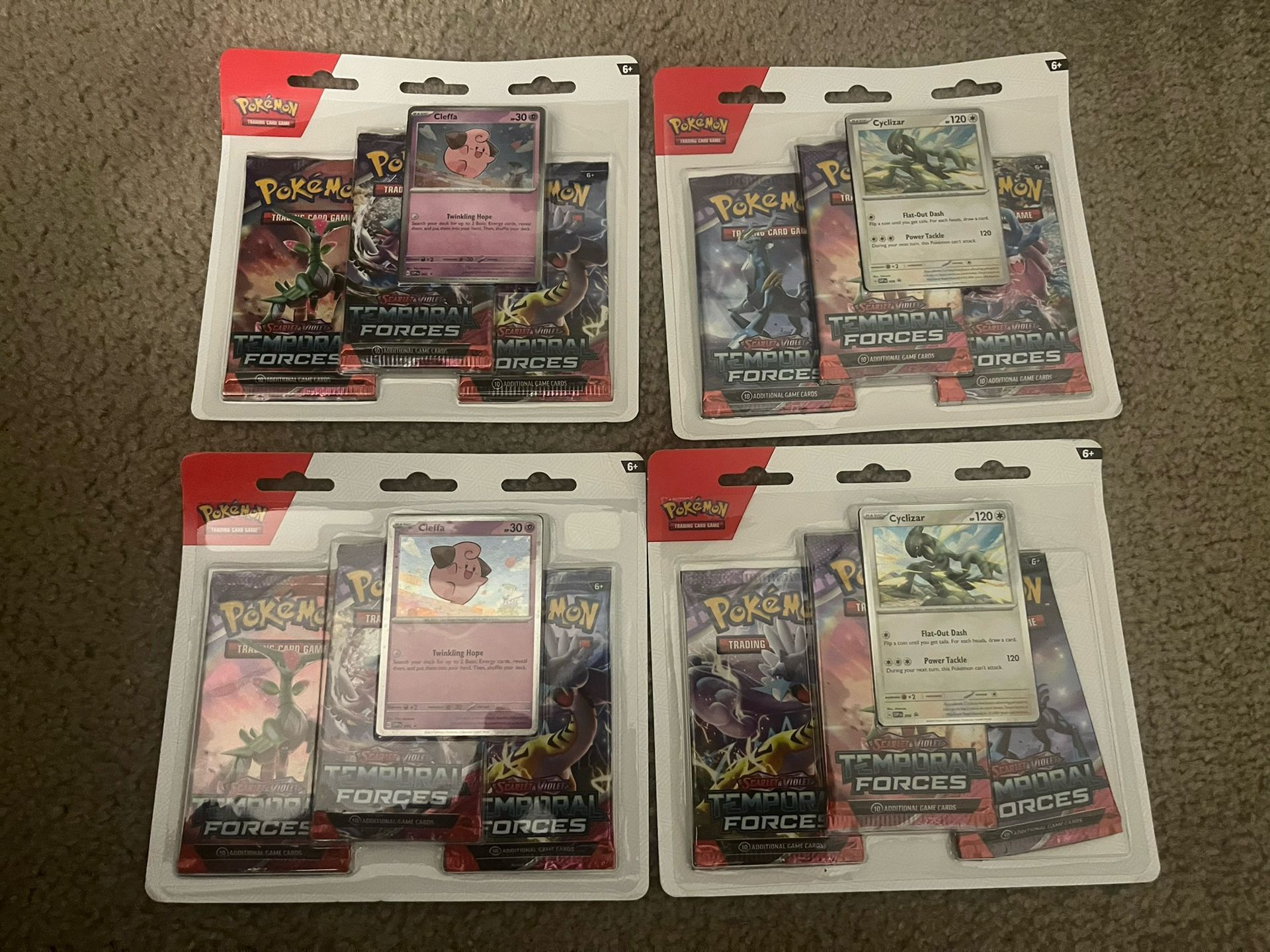 Pokemon Four 3-pack Temporal Forces Blisters
