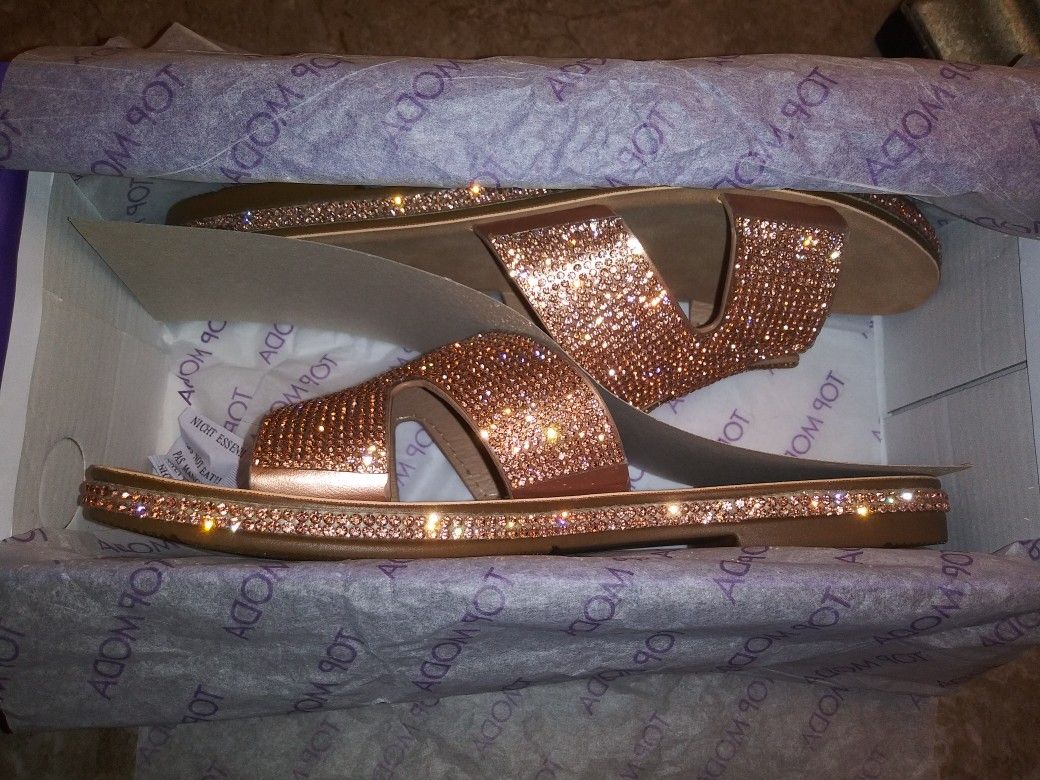 Gold☀Rhinestone💎 Sandals