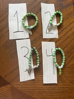Green Colored Singular Bracelets 