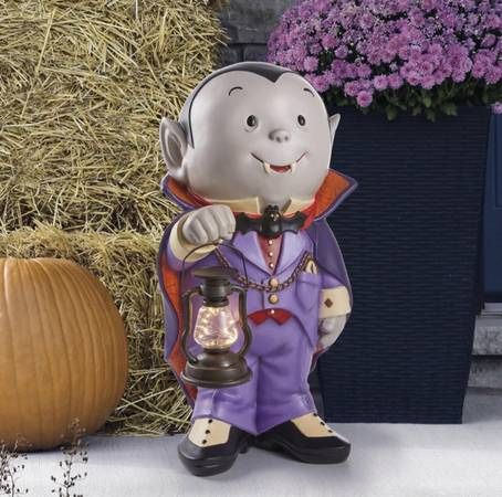 Brand New 24" Halloween Vampire Door Porch Greeter with LED Lantern Outdoor Prop