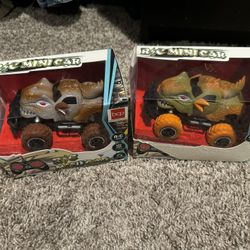2 New Remote Control Dino Mini Cars