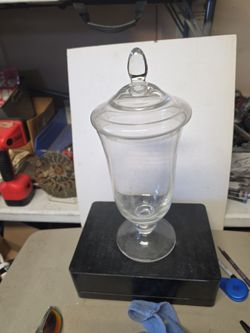 Glass decanter.