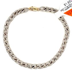 10kt Gold Diamond Cuban Bracelet  4.5mm 7” 1.5ctw 7.17grams 153616 1