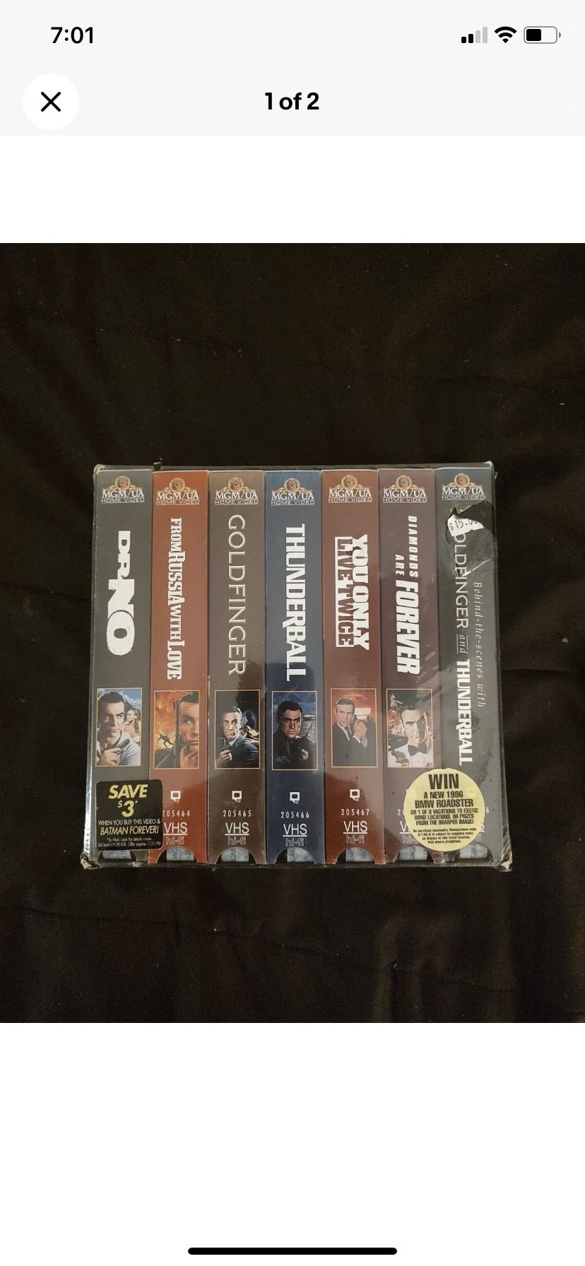 Deluxe Edition Bond 007 Gift Set James Bond VHS Box Set VHS