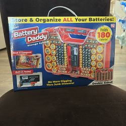 Double Sided Battery Organizer, Holds 180 Batteries. 