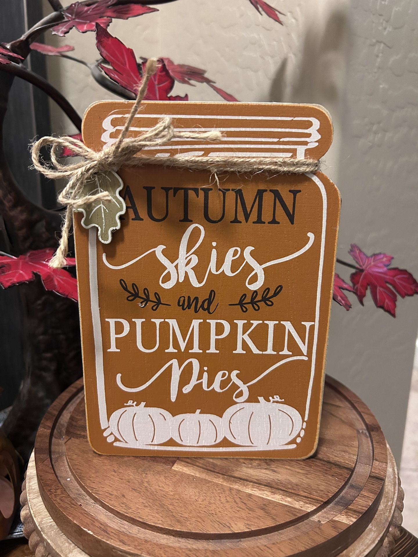 New "Autumn Skies And Pumpkin Pies" Ashland Wood Sign Decor Fall Halloween