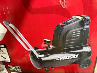 Husky 8 Gal. 150 PSI Portable Electric Oil-Free Horizontal Hotdog Air Compressor with Rubber Wheels and 1-Quick Coupler