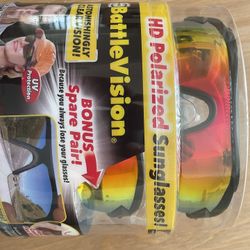 As Seen On TV BattleVision HD Polarized Sunglasses 2 Pairs, Eliminate Glare