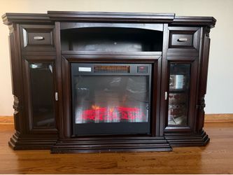 TV  stand with working fireplace