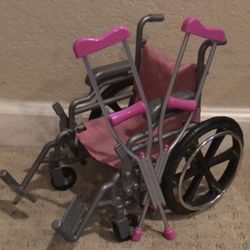 Wheelchair And Crutches For 18inch Doll
