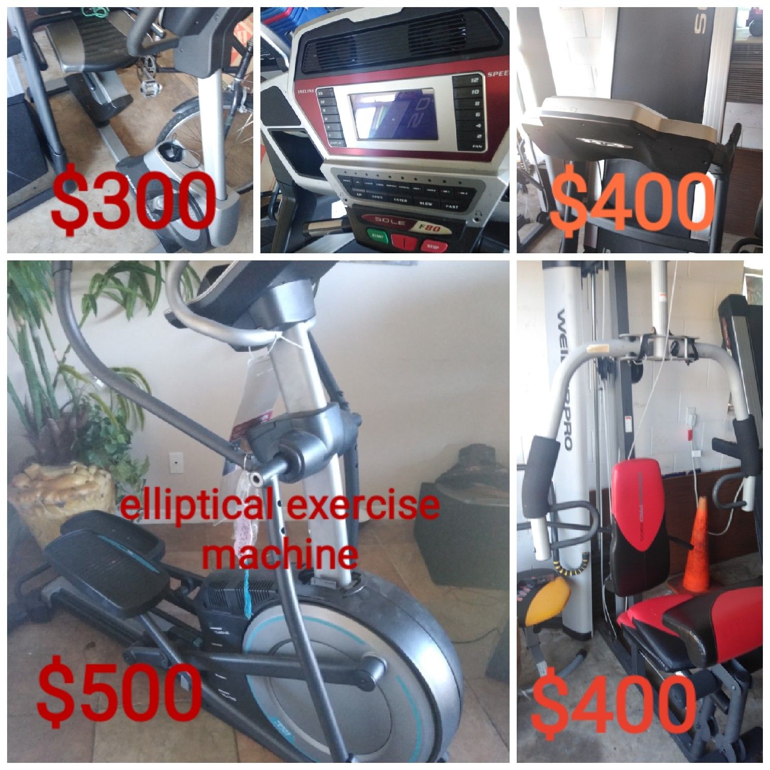 Exercise equipment elliptical $500