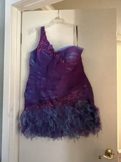 Fun Short Mermaid Formal Purple And Pick Dress