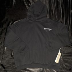 Fear Of God Essentials Black Oatmeal Hoodie, Black, Size Small