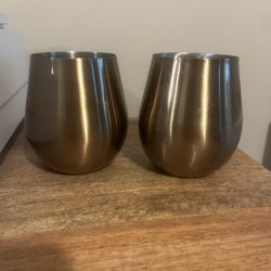 Gold Stainless Steel Stemless Wine Glasses