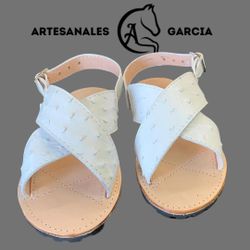 Huarache Avestruz Blanco 
