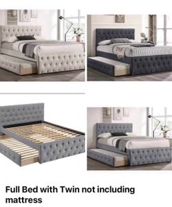 Full Bed with twin not including mattress
