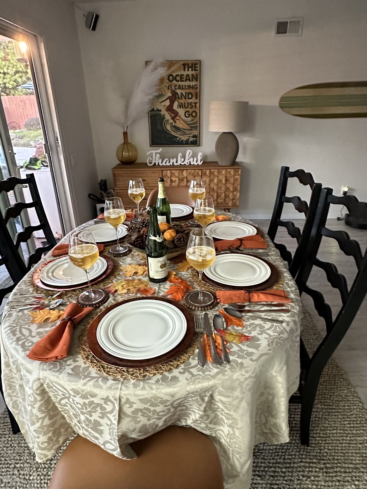 Black Solid Wood Dining Table