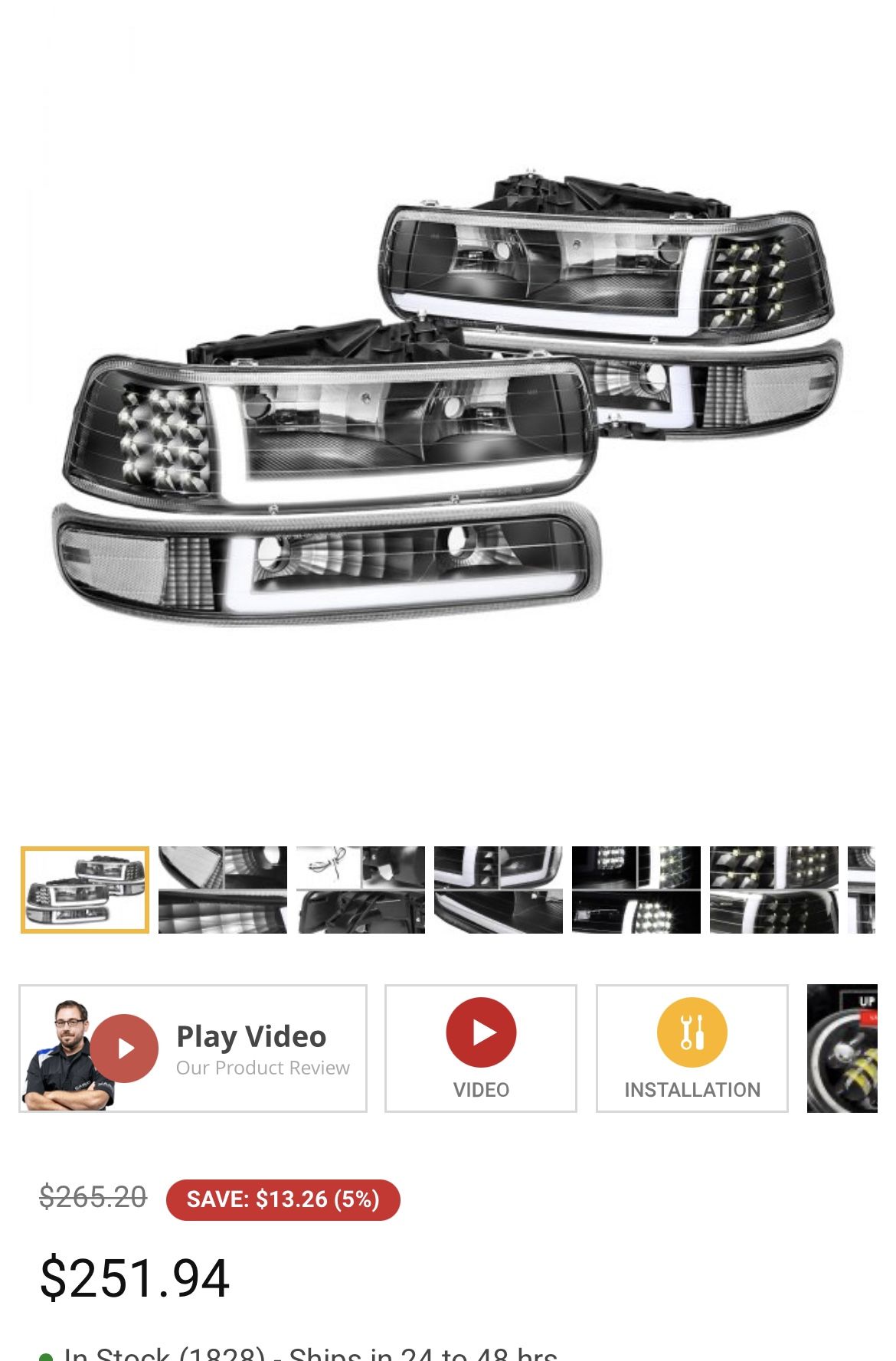 Silverado Tahoe Suburban Led Bar Headlights 