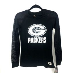 Green Bay Packers Juniors X-Small Mesh Long Sleeve Shirt NFL Football NWT NEW