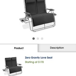Double Zero  Gravity Love Seat