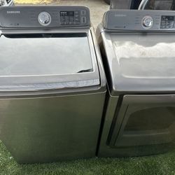 Samsung top load washer and electric dryer 