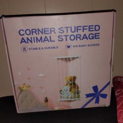 Stuffed Animal Storage Wood Corner Plush Toys Holder 