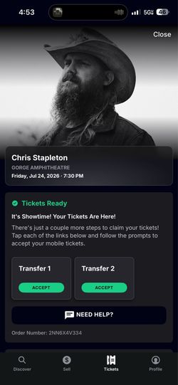 Chris Stapleton Pit Tickets The Gorge Friday 7/24
