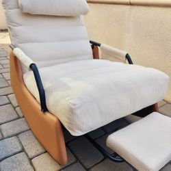 Beige Rocker And Reclining Chair- Like New
