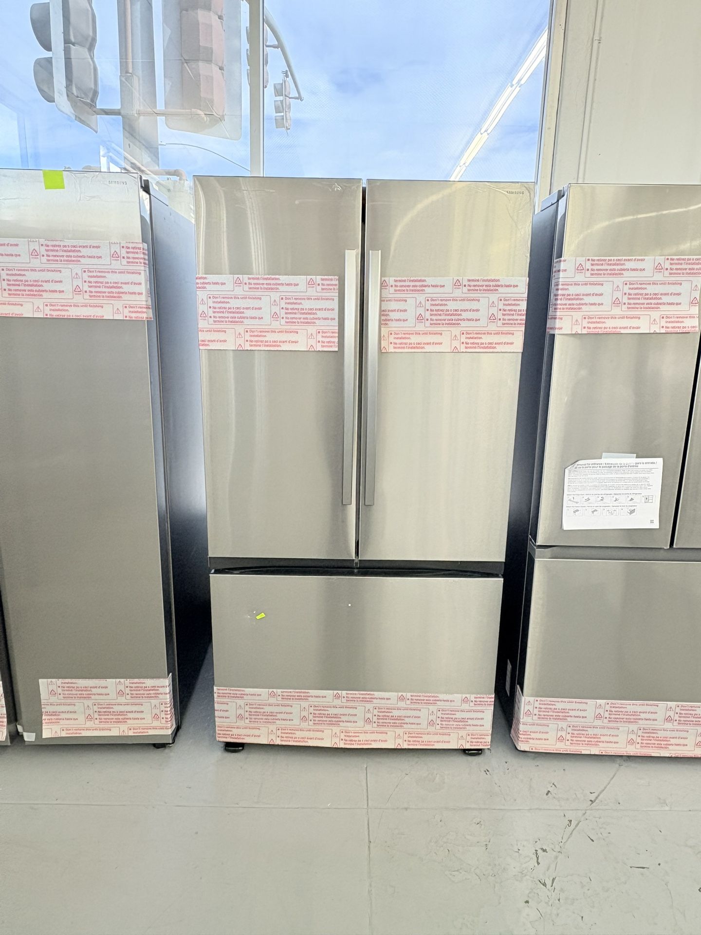 Samsung 36” 32 cu. ft. Mega Capacity Standard Depth 3-Door French Door Refrigerator in Stainless Steel with Dual Auto Ice Maker